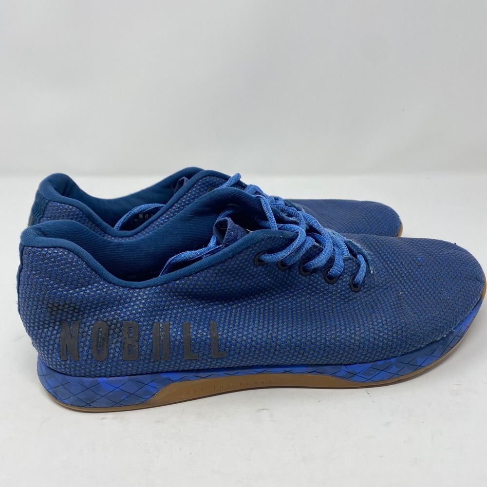 NOBULL Blue SuperFabric Trainer Mens 11 Womens 12.5 Gum Sole Training Shoes